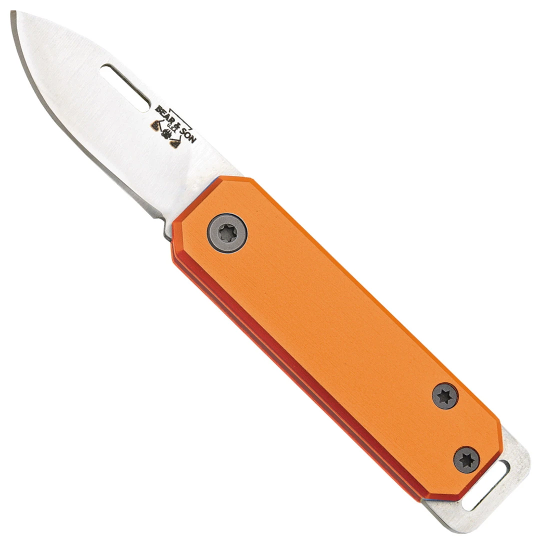 Bear & Son Orange Compact Slip-Joint Folder Knife, Satin Blade 3 Bear & Son Orange Compact Slip-Joint Folder Knife, Satin Blade