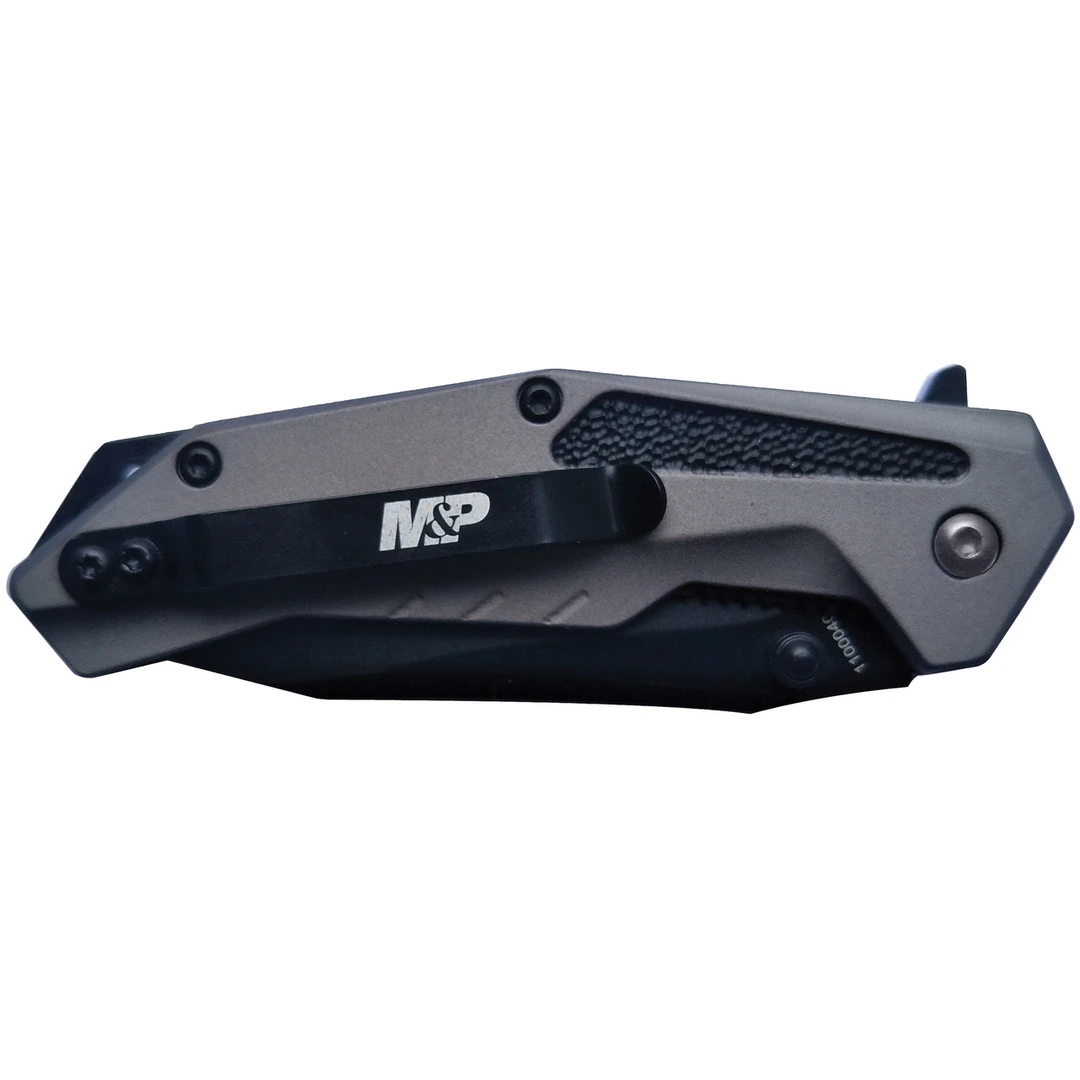 Smith & Wesson M&P Grey M2.0 Flipper Knife, Black Blade 4 Smith & Wesson M&P Grey M2.0 Flipper Knife, Black Blade - Image 2