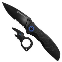 Smith & Wesson Flipper Knife & Tool, Black Combo Blade