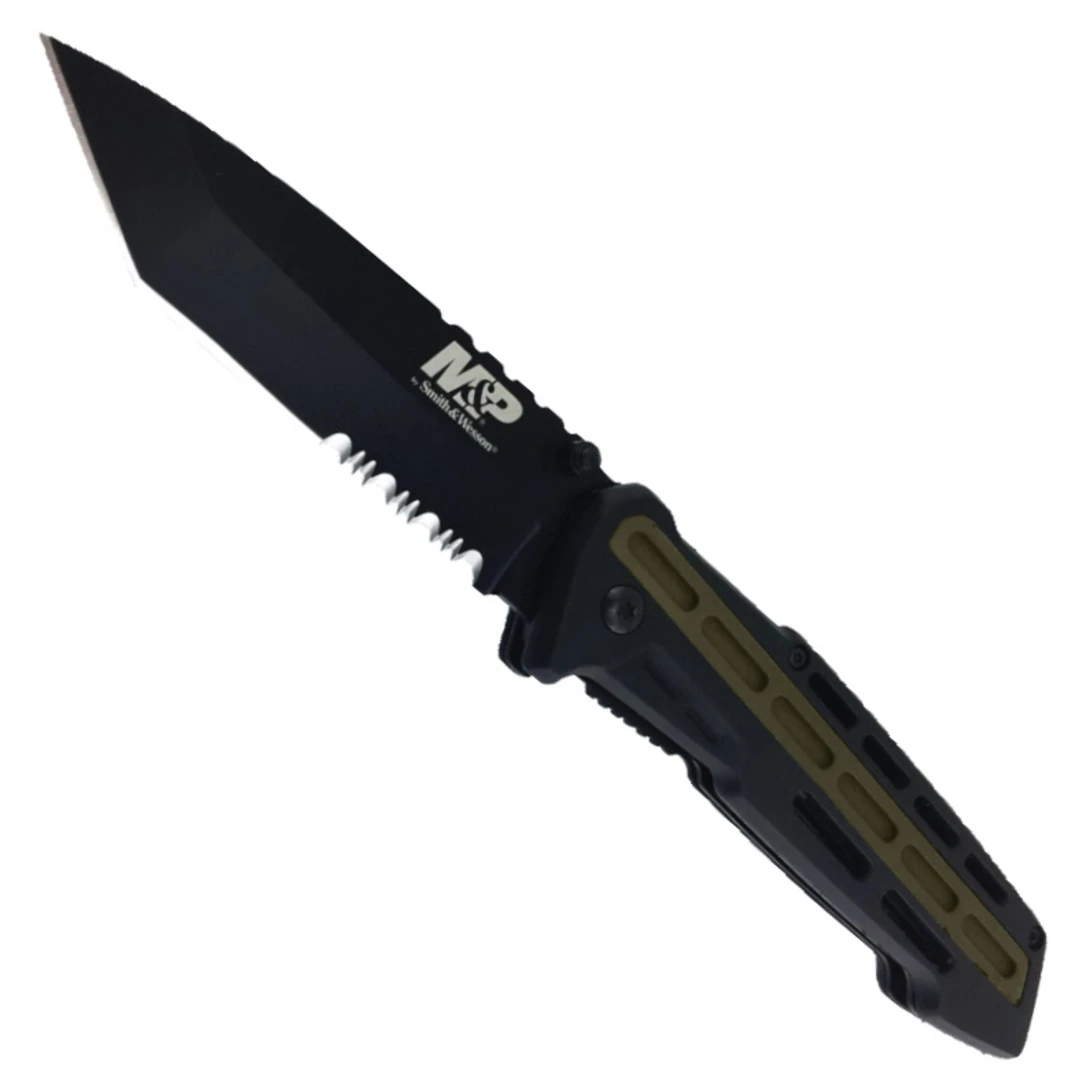 Smith & Wesson M&P AR Tanto Folder Knife, Black Combo Blade 3 Smith & Wesson M&P AR Tanto Folder Knife, Black Combo Blade
