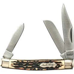 Schrade Uncle Henry 834UH Next Gen Staglon Rancher Folder Knife, Satin Blades