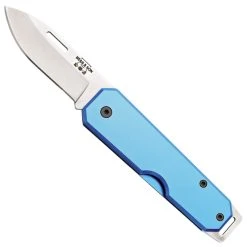 Bear & Son Blue Slip-Joint Folder Knife, Satin Blade