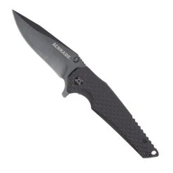 Schrade Fanatic Folder Knife, Black Clip Blade
