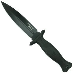 Smith & Wesson HRT Black Fixed Blade 5.5" Boot Knife, Black Blade