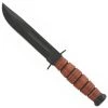 Ka-Bar USA Short Leather Handle Fighting Knife, Straight Edge