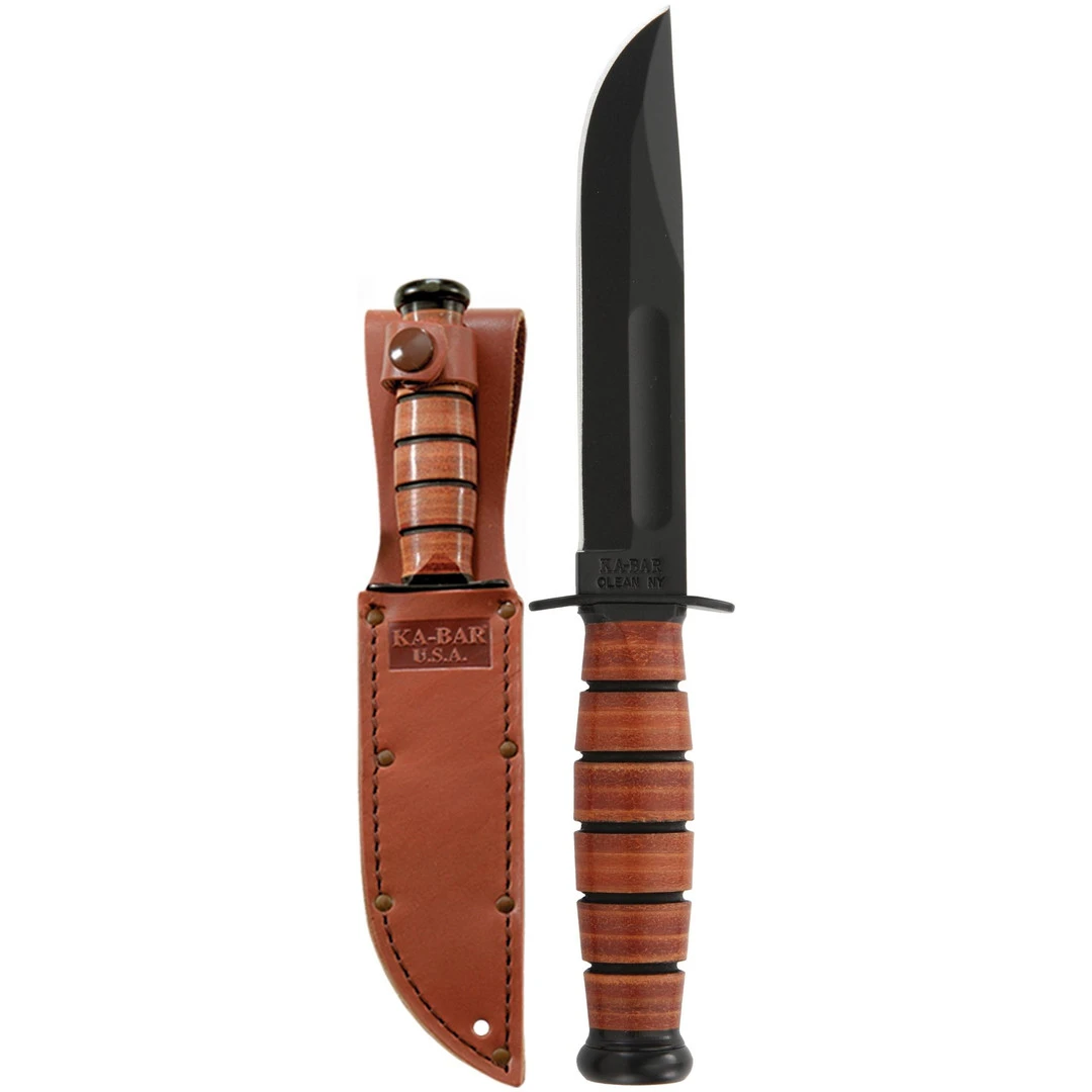 Ka-Bar USA Short Leather Handle Fighting Knife, Straight Edge 4 Ka-Bar USA Short Leather Handle Fighting Knife, Straight Edge - Image 2
