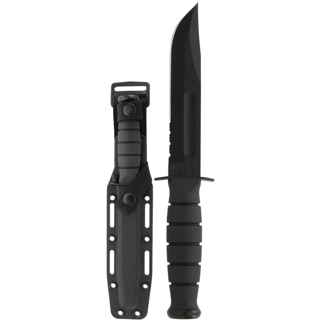KA-BAR 1259 Short Knife, Clip Point Combo Edge, Kraton G Handle, Hard Sheath 4 KA-BAR 1259 Short Knife, Clip Point Combo Edge, Kraton G Handle, Hard Sheath - Image 2