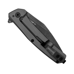 Kershaw Gray PVD Flyby Assisted Flipper Knife, BlackWashed Modified Wharncliffe Blade -Zero Tolerance Shop 1404 back closed web 74036.1677537423