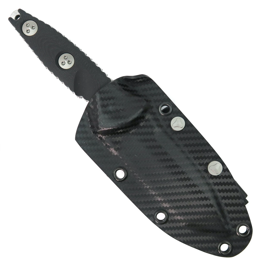 Microtech Socom Alpha Tanto Mini Fixed Blade Knife, Serrated Stonewash Blade 4 Microtech Socom Alpha Tanto Mini Fixed Blade Knife, Serrated Stonewash Blade - Image 2