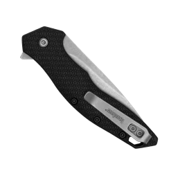 Kershaw Black Glass-Reinforced Nylon Shoreline Assisted Flipper Knife, Stonewashed Drop Point Blade -Zero Tolerance Shop 1845 back closed web 43390.1676559396