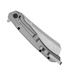 Kershaw Black G10 Stainless Steel Strata Cleaver Flipper Knife, Stonewashed D2 Cleaver Blade -Zero Tolerance Shop 2078 back closed web 13579.1675777735