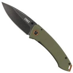 CRKT OD Green Tuna Folder Knife, Black/Stonewash Blade