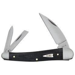 Case Black Micarta Smooth Seahorse Whittler Knife