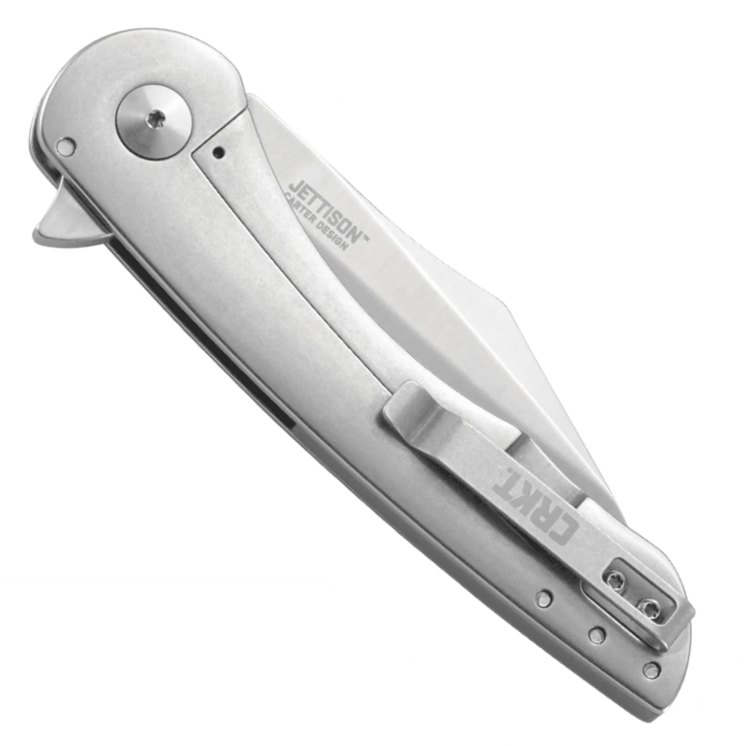 CRKT Jettison Flipper Knife, Satin Modified Sheepsfoot Blade 4 CRKT Jettison Flipper Knife, Satin Modified Sheepsfoot Blade - Image 2