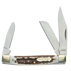 Schrade Uncle Henry 807UH Next Gen Staglon Junior Folder Knife, Satin Blades