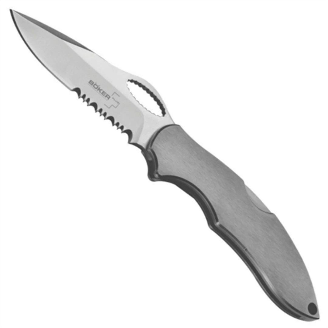 Boker Plus 01BO093 Fastback Stainless Folder Knife, AUS-8 Satin Combo Blade 3 Boker Plus 01BO093 Fastback Stainless Folder Knife, AUS-8 Satin Combo Blade