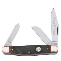 Boker Classic 117474WBB Stockman Washboard Bone Non-Locking Folder Knife, Satin Blades