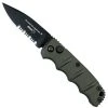 Boker Grey Mini Kalashnikov Auto Knife, D2 Black Combo Blade