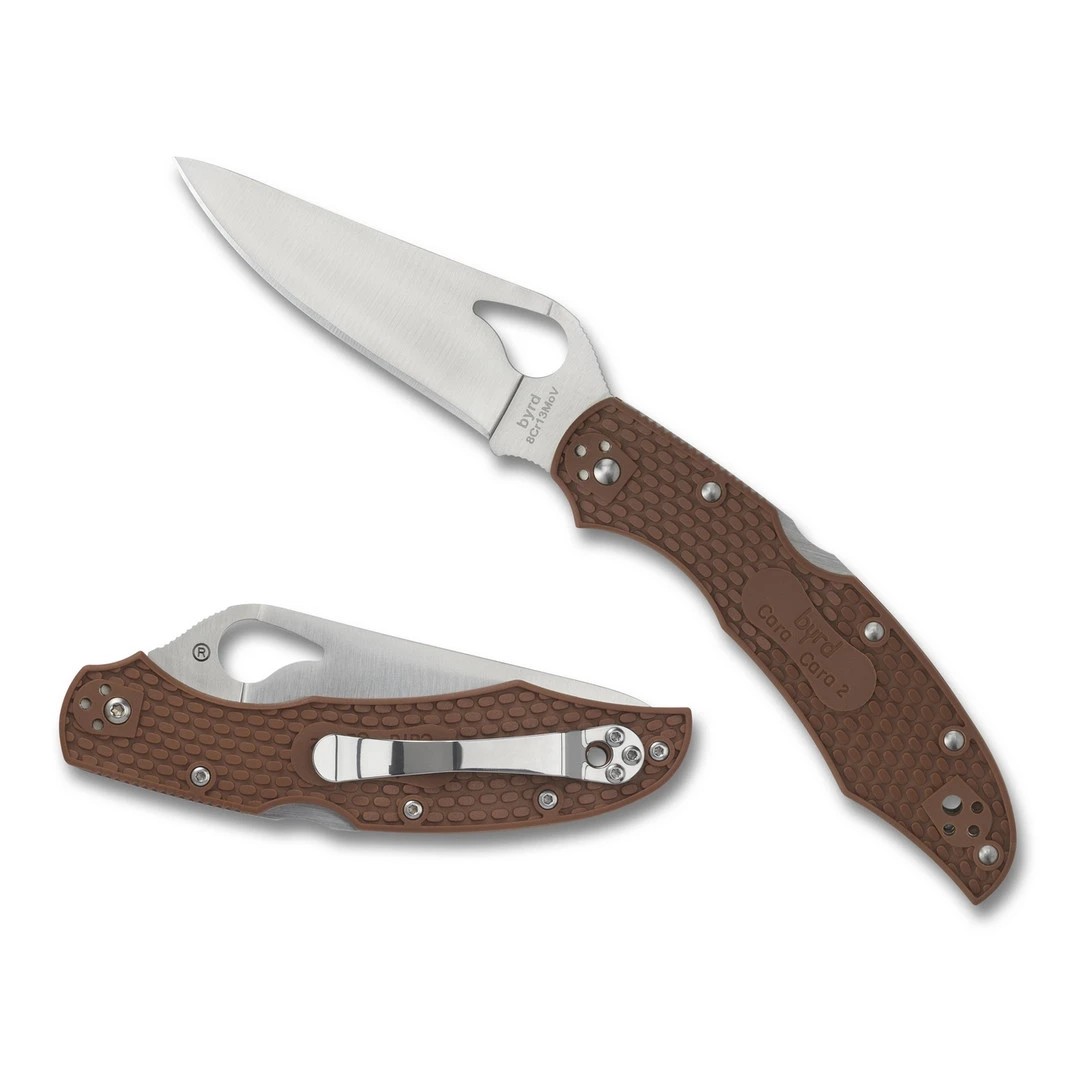 Byrd Brown Cara Cara 2 Folder Knife, Satin Blade 4 Byrd Brown Cara Cara 2 Folder Knife, Satin Blade - Image 2