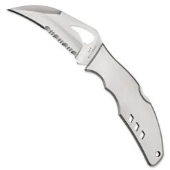 Byrd Crossbill Stainless Folder Knife, Satin Combo Blade