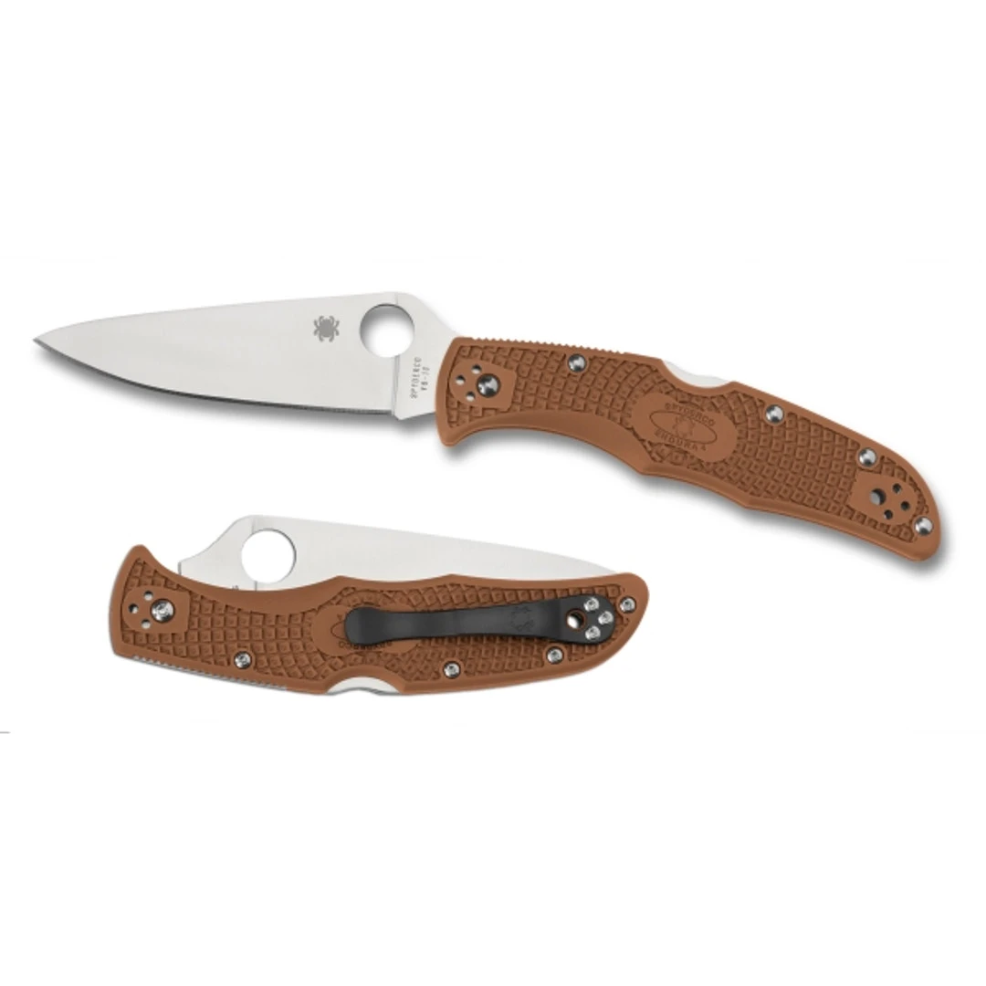 Spyderco Brown Endura 4 Folder Knife, VG-10 Satin Blade 4 Spyderco Brown Endura 4 Folder Knife, VG-10 Satin Blade - Image 2
