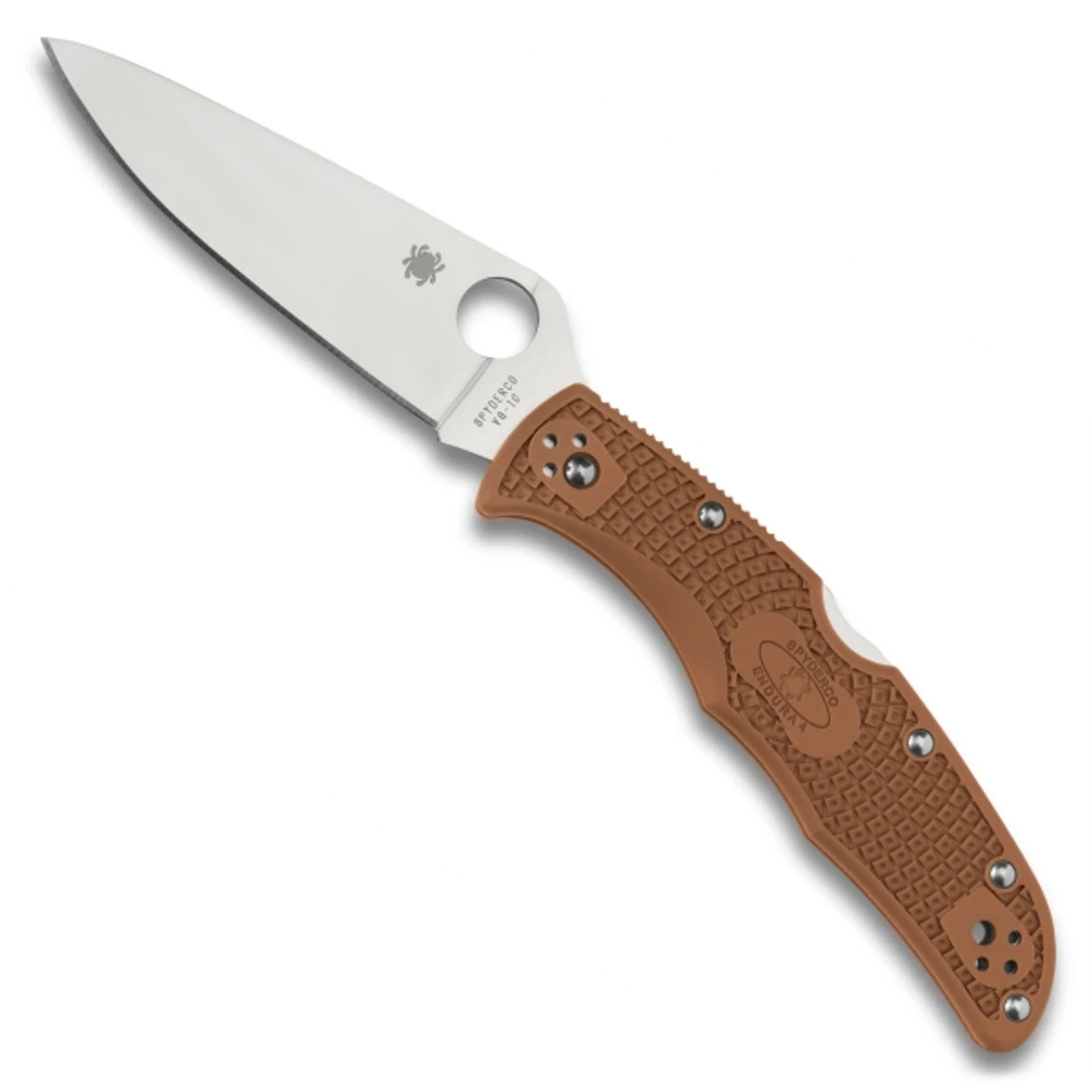 Spyderco Brown Endura 4 Folder Knife, VG-10 Satin Blade 3 Spyderco Brown Endura 4 Folder Knife, VG-10 Satin Blade