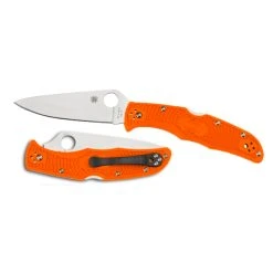 Spyderco Orange Endura 4 Folder Knife, VG-10 Satin Blade -Zero Tolerance Shop C10FPOR Both 84263.1536092188