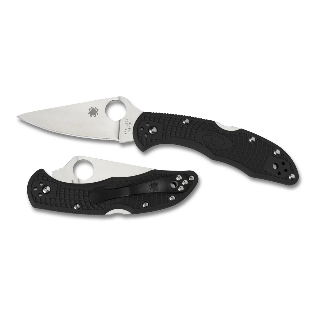 Spyderco Black Delica 4 Folder Knife, VG-10 Satin Blade 4 Spyderco Black Delica 4 Folder Knife, VG-10 Satin Blade - Image 2