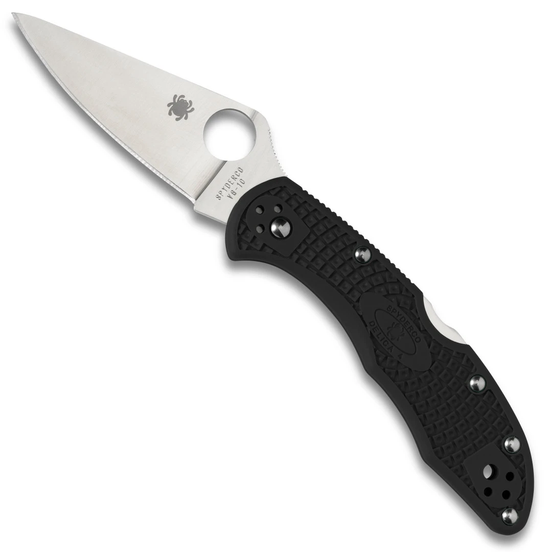 Spyderco Black Delica 4 Folder Knife, VG-10 Satin Blade 3 Spyderco Black Delica 4 Folder Knife, VG-10 Satin Blade