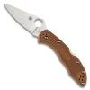 Spyderco Brown Delica 4 Folder Knife, VG-10 Satin Blade -Zero Tolerance Shop C11FPBN Open 53355.1583764418