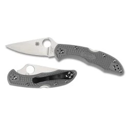 Spyderco Grey Delica 4 Folder Knife, VG-10 Satin Blade -Zero Tolerance Shop C11FPGY Both 42482.1536079538