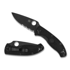 Spyderco Tenacious Lightweight Folder Knife, Black Combo Blade -Zero Tolerance Shop C122PSBBK Both 40437.1582816776