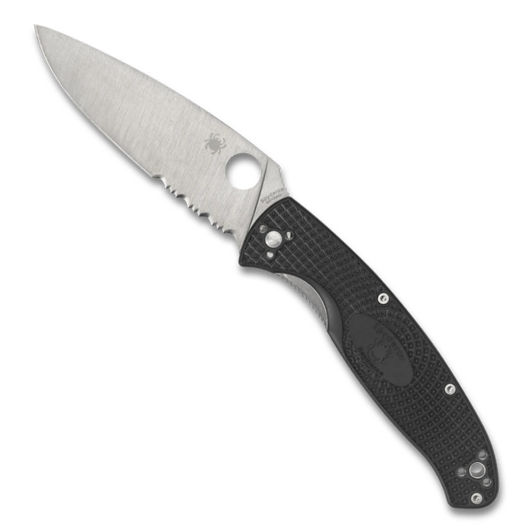 Spyderco C142PSBK Resilience Folder Knife, Silver Combo Blade 3 Spyderco C142PSBK Resilience Folder Knife, Silver Combo Blade