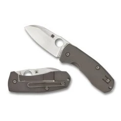 Spyderco Techno 2 Titanium Folder Knife, Stonewash Blade -Zero Tolerance Shop C158TIP2 Both 26643.1673710811