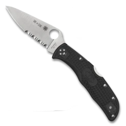 Spyderco Endela Lightweight Thin Red Line Black FRN Folding Knife
