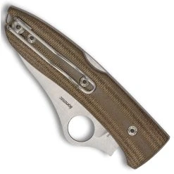 Spyderco SpyOpera Lockback Knife, Brown Canvas Micarta -Zero Tolerance Shop C255CMP Closed 50383.1596727779