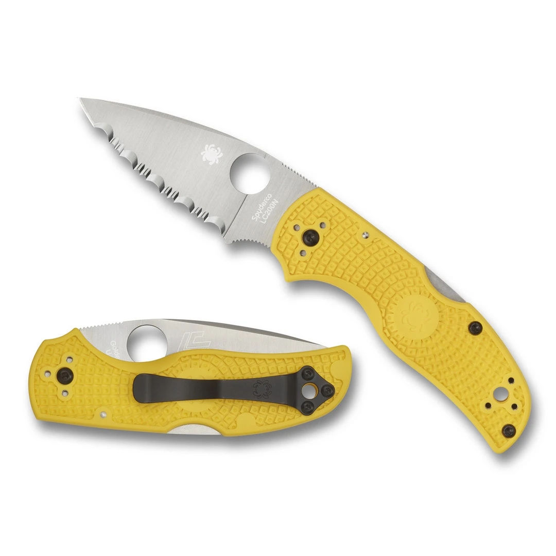 Spyderco Yellow Native 5 Salt Folder Knife, SpyderEdge Blade 4 Spyderco Yellow Native 5 Salt Folder Knife, SpyderEdge Blade - Image 2