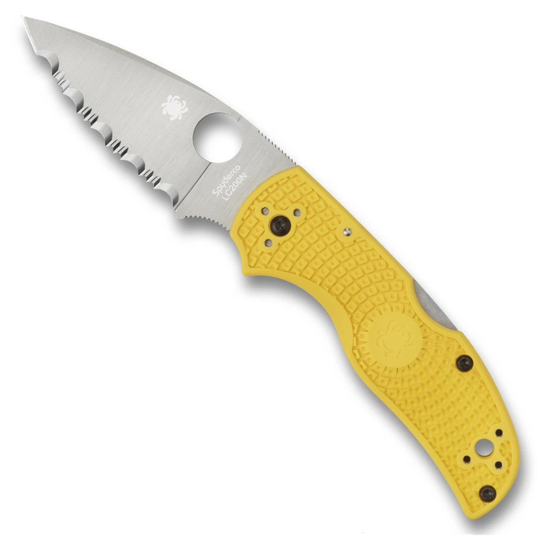 Spyderco Yellow Native 5 Salt Folder Knife, SpyderEdge Blade 3 Spyderco Yellow Native 5 Salt Folder Knife, SpyderEdge Blade