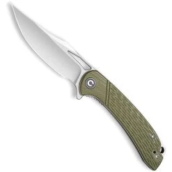 CIVIVI OD Green Dogma Flipper Knife, Satin D2 Clip Point Blade