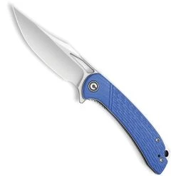 CIVIVI Blue Dogma Flipper Knife, Satin D2 Clip Point Blade