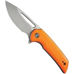 CIVIVI Orange Odium Flipper Knife, Stonewash D2 Blade