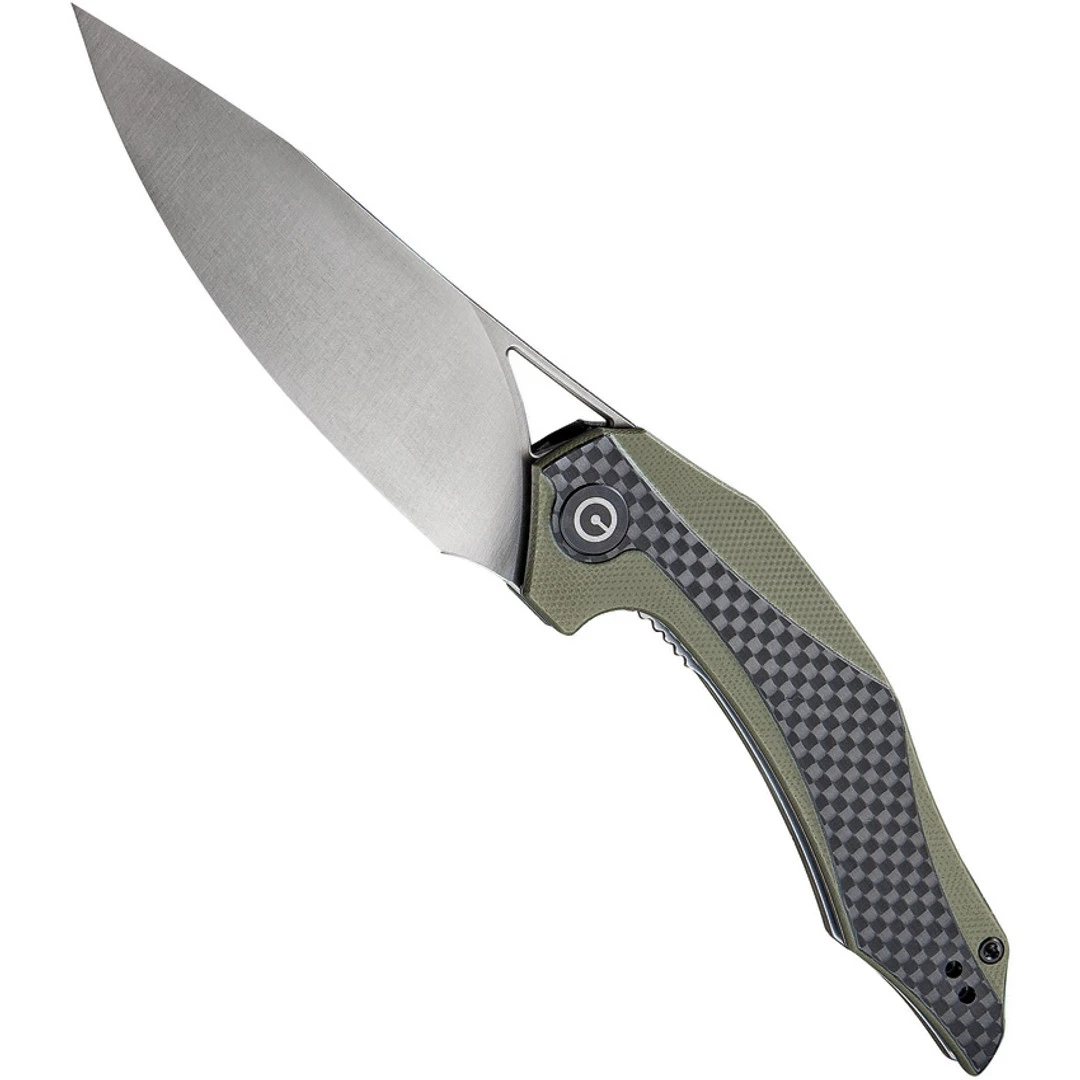 CIVIVI OD Green G10/Carbon Fiber Plethiros Flipper Knife, Satin D2 Blade 3 CIVIVI OD Green G10/Carbon Fiber Plethiros Flipper Knife, Satin D2 Blade