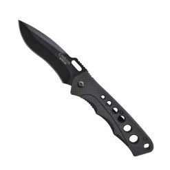 Camillus Rage 7.25" Carbonitride Titanium Folding Knife, Plain Black Blade