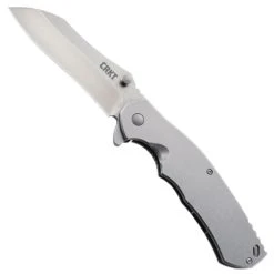 CRKT 2081 RASP Stainless Wharncliffe Folder Knife, AUS-8 Stonewash Blade