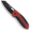 CRKT 2430 Red/Black Sketch Wharncliffe Folder Knife, Black Blade