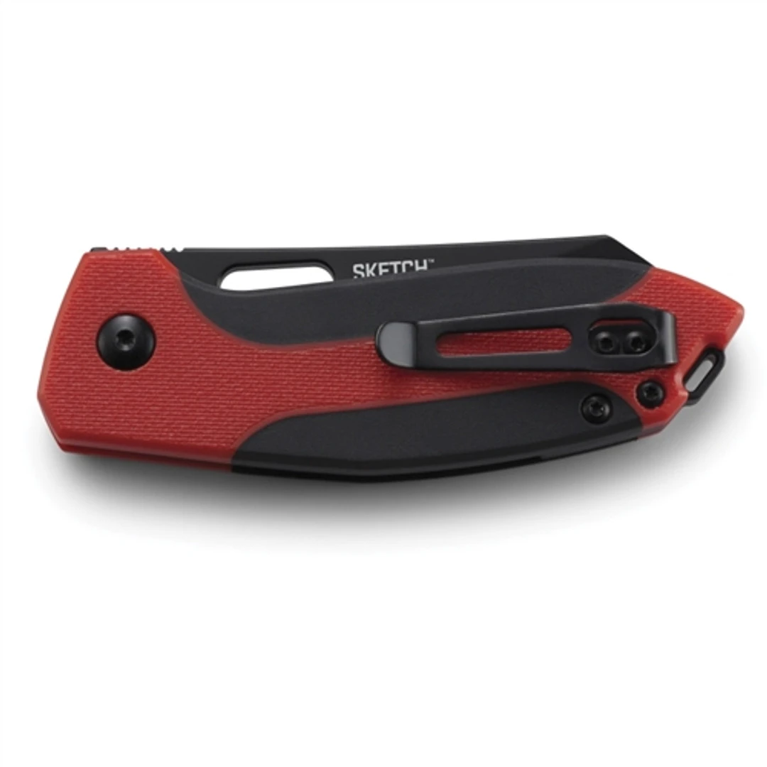 CRKT 2430 Red/Black Sketch Wharncliffe Folder Knife, Black Blade 4 CRKT 2430 Red/Black Sketch Wharncliffe Folder Knife, Black Blade - Image 2