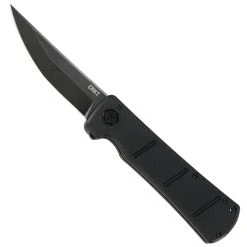 CRKT Inazuma No Ken Assisted Deadbolt Flipper Knife, Black Stonewash D2 Blade