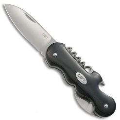 CRKT Black Triple Play Folding Knife, Satin Blade