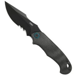 CRKT P.S.D. Spring Assist Carbon Fiber Knife, Black Combo Blade