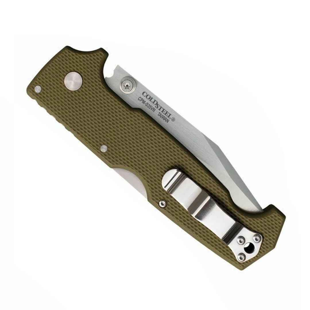Cold Steel OD Green SR1 Tri-Ad Lock Knife, Satin Clip Point 4 Cold Steel OD Green SR1 Tri-Ad Lock Knife, Satin Clip Point - Image 2